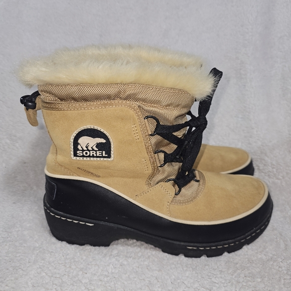 Sorel Tivoli Inner Fleece Lace Up Snow Boots 24Cm Beige Size 8.5 - Picture 2 of 14
